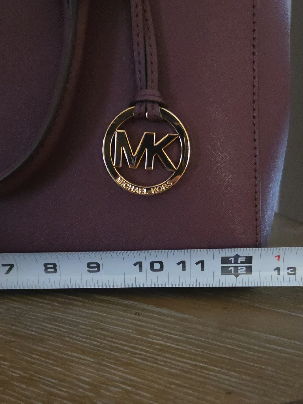 Michael Kors Metallic Saffiano Satchel with Gold Hardware